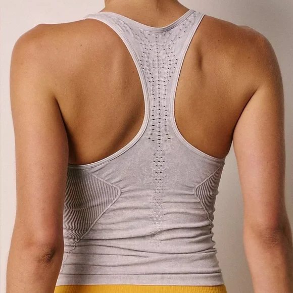 🍒(A251) NWOT Free People Movement Good Karma Long Tank. Ice Gray. Size: … - Picture 2 of 7